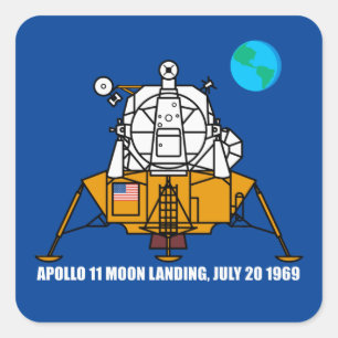 Logo für das 50. Jubiläum, Apollo 11 Moon Landing: Quadratischer Aufkleber
