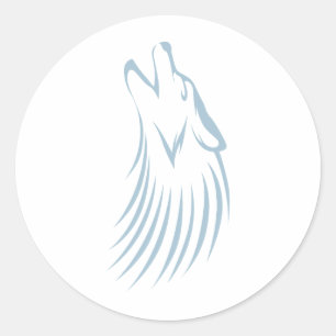 Logo für das benutzerdefinierte Howling-Coyote Runder Aufkleber
