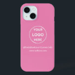 Logo für das benutzerdefinierte Rosa-Geschäft Case-Mate iPhone Hülle<br><div class="desc">Werben Sie Ihre Marke mit diesem anpassbaren iPhone Case. Dieses Design enthält Ihr eigenes Logo und Social Media-Informationen sowie einen Raum für eine benutzerdefinierte Homepage-Adresse. Ideal für Werbegeschenke, Messen und andere Werbeveranstaltungen. Benötigen Sie Hilfe bei der Personalisierung? Kontaktieren Sie uns, indem Sie den unten stehenden Nachrichtenkopf benutzen, um Hilfe zu...</div>