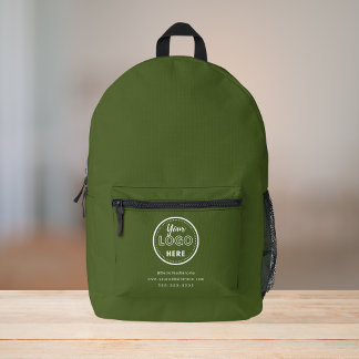 Logo für das berufliche Branding-Moosgrün Bedruckter Rucksack