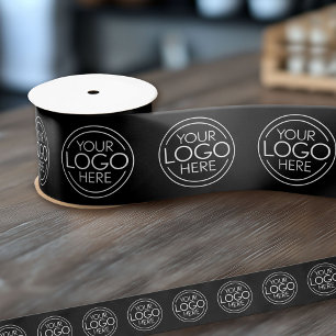 Logo für das Branding für Unternehmen schwarz hinz Satinband