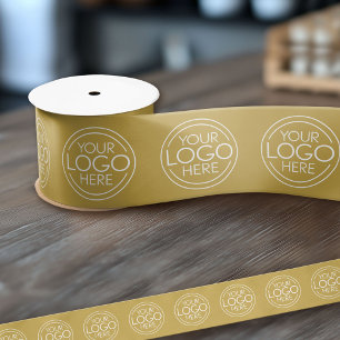Logo für das Branding von Gold für Unternehmen hin Satinband