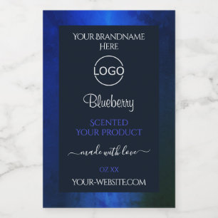 Logo für das elegante blaue Marmormuster Lebensmitteletikett