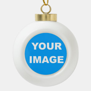 Logo für das Foto hinzufügen Keramik Kugel-Ornament