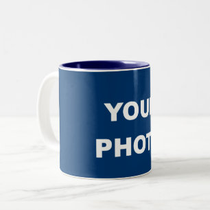 Logo für das Foto hinzufügen Zweifarbige Tasse