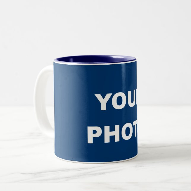 Logo für das Foto hinzufügen Zweifarbige Tasse (Vorderseite Links)