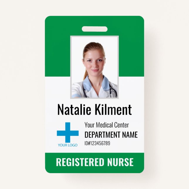 Logo für das Foto "Name des Krankenhauses" grün un Ausweis (Vorderseite)