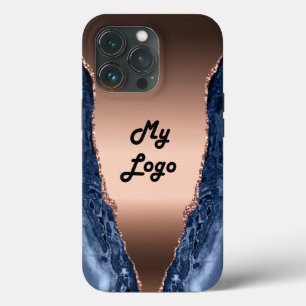 Logo für das Goldgeschäft der Rose Blauer Marmor Case-Mate iPhone Hülle