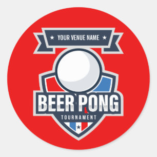 Logo für das individuell anpassbare Bierpong-Turni Runder Aufkleber