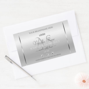 Logo für das Luxussilber-Label Diamonds Monogram Rechteckiger Aufkleber