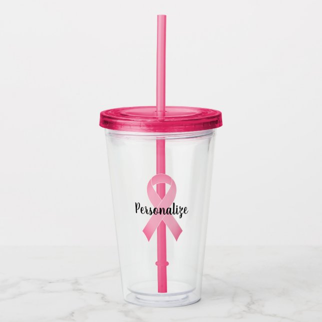 Logo für das Rosa Brustkrebs-Bewusstsein Acryltrinkbecher (Vorderseite)