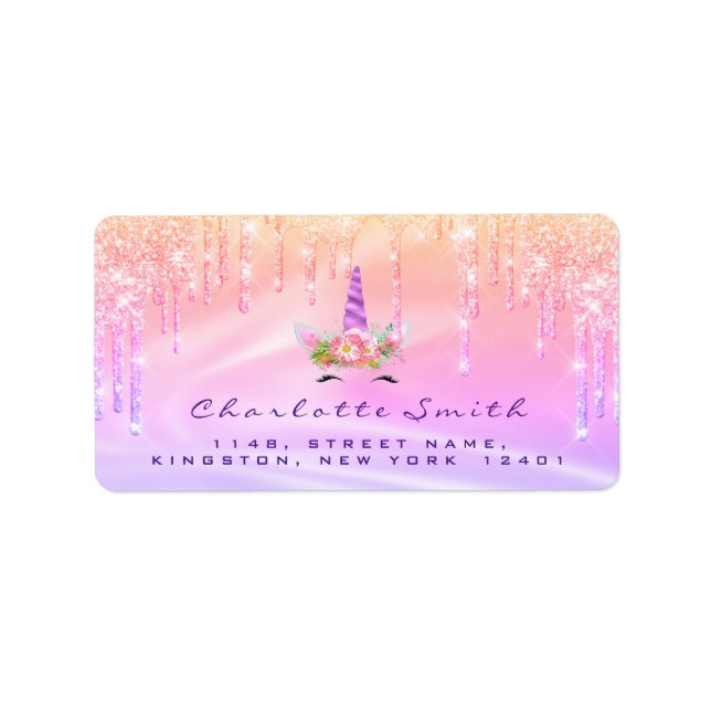 Logo für das Schulsiegel Holograph Unicorn Online  Adressaufkleber (Vorne)