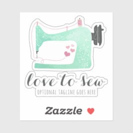 Logo für das Shabby Chic des Wasserfarbennähmaschi Aufkleber