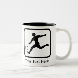 Logo für den anpassbaren Fußballspieler (Football  Zweifarbige Tasse