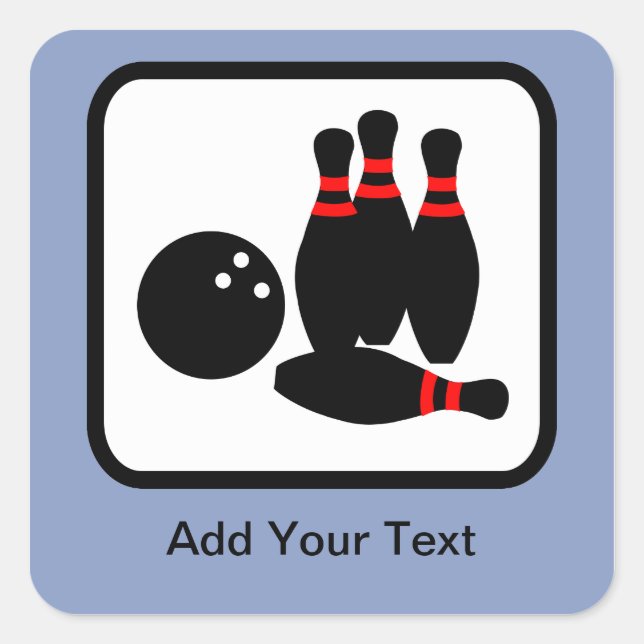 Logo für den Bowling individuell anpassbar Quadratischer Aufkleber (Vorderseite)