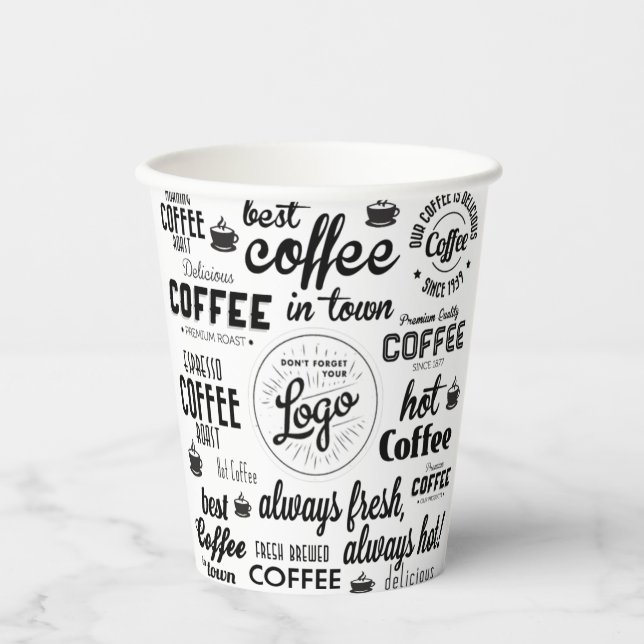 Logo für den Coffee Shop Pappbecher (Vorderseite)