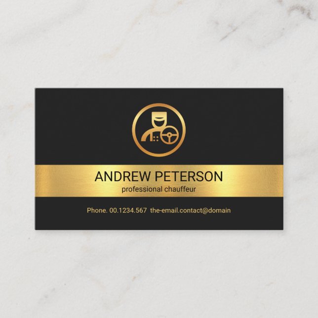 Logo für den Creative Gold Strip Gold Chauffeur Visitenkarte (Vorderseite)