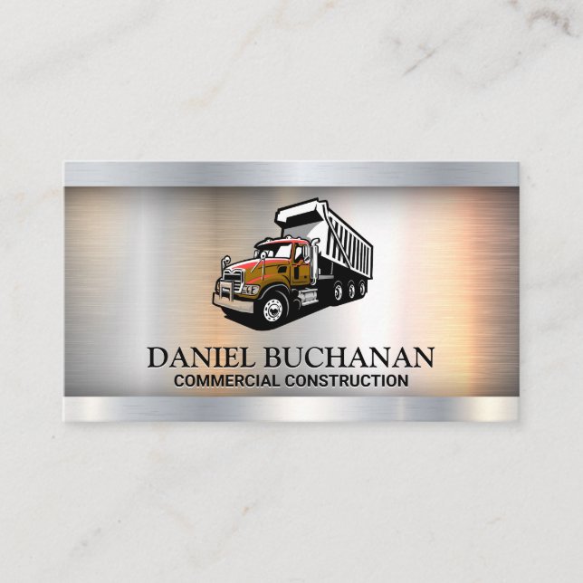 Logo für den Lkw-Bau | Metallische Visitenkarte (Vorderseite)