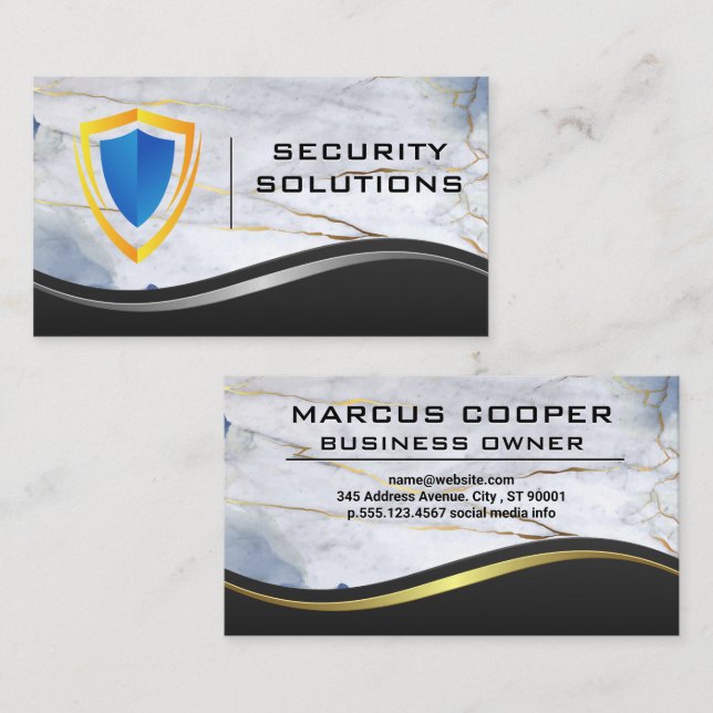 Logo für den Sicherheitsschild | Business Card für Visitenkarte (Vorne/Hinten)