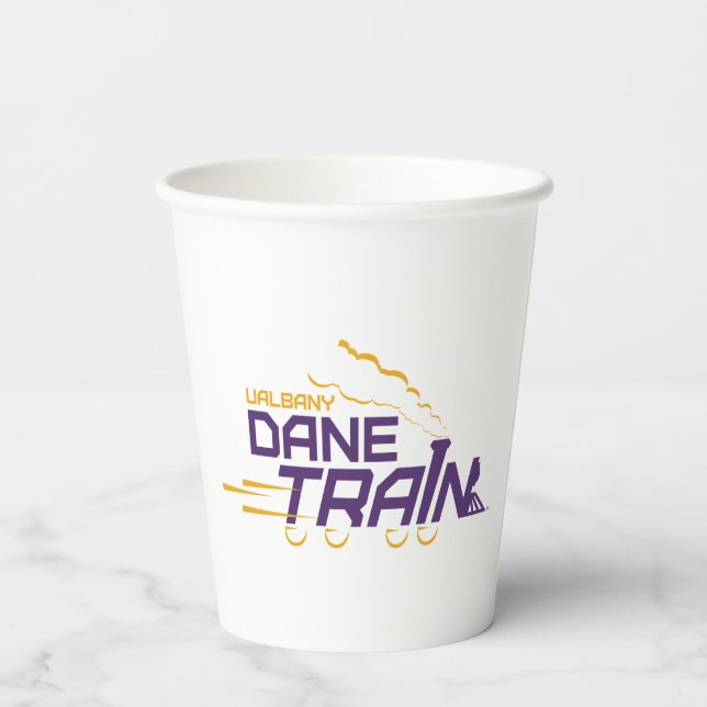 Logo für den Straßenzug von UAlbany Pappbecher (Rückseite)
