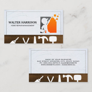 Logo für den Zimmerservice   Gebäude Tools Visitenkarte