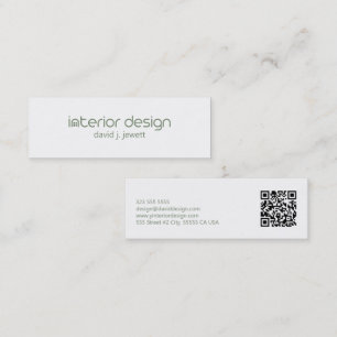 Logo für Design-Design-Seite "Sage green Minimalal Mini Visitenkarte