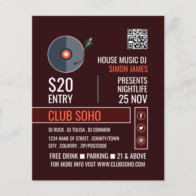 Logo für die Aufnahme, Berufliche DJ-Werbung Flyer (Vorne)