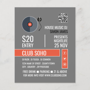 Logo für die Aufnahme, Berufliche DJ-Werbung Flyer