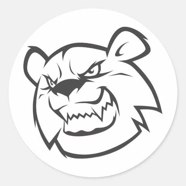 Logo für die benutzerdefinierte Kontur von Bären Runder Aufkleber (Vorderseite)