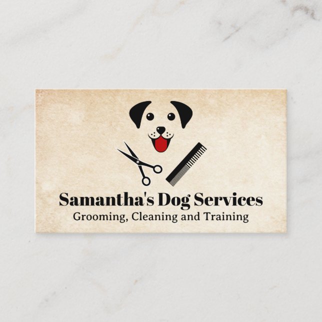 Logo für die Dog Grooming | Happy Puppy Visitenkarte (Vorderseite)