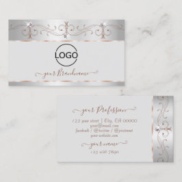 Logo für die Edelstahl-Silber-Rose Verzierte Spark Visitenkarte