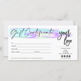 Logo für die holografische irisierende Geschenkkar