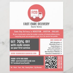 Logo für die Kurierlieferung, Kurierdienstwerbung Flyer