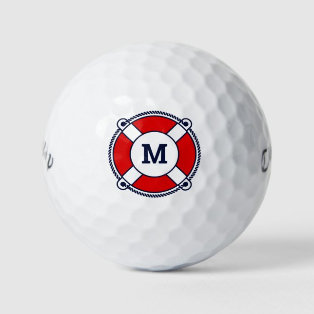 Logo für die nautische Lebensdauer in Monogramm Golfball (Vorderseite)