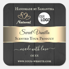 Logo für die Produktkennzeichnung von Schwarz-Holz Quadratischer Aufkleber