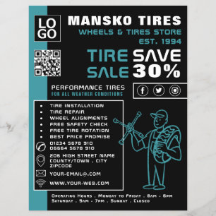 Logo für die Reifenreparatur, Fachgeschäft für Rei Flyer