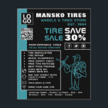 Logo für die Reifenreparatur, Fachgeschäft für Rei Flyer<br><div class="desc">Flyer für die Werbung im Reifengeschäft des Business Card Store.</div>