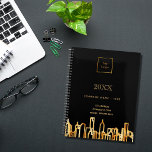 Logo für die Skyline-Geschäfte von Black Gold 2024 Planer<br><div class="desc">Schwarzer Hintergrund mit einer modernen,  abstrakten Imitate vergoldeten City Skyline als Dekoration. Vorlage für Ihr Firmenlogo,  Namen und Kontaktinformationen. Ideal für echte Anwesen-Agent!</div>