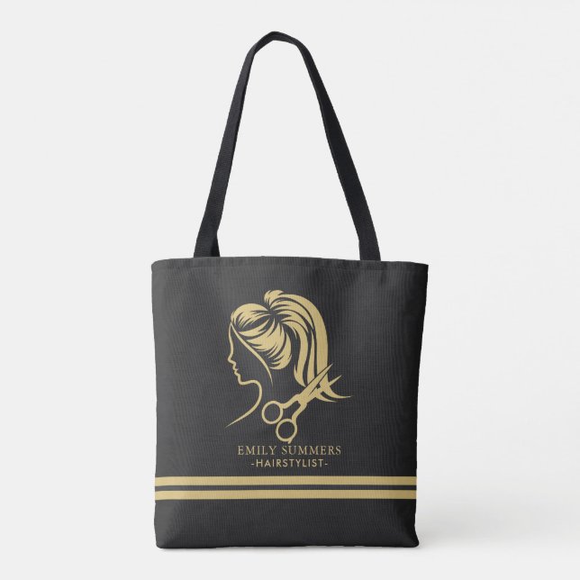 Logo für die Stylistin aus Gold Tasche (Rückseite)