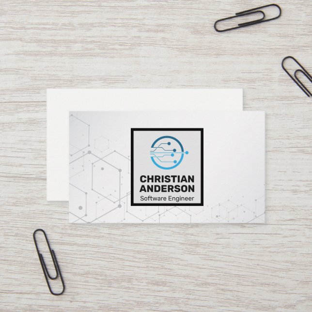 Logo für die Technologie Visitenkarte (Vorderseite/Rückseite Beispiel)
