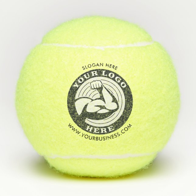 Logo für die Unternehmensmarke mit Website-Adresse Tennisbälle (Vorderseite)
