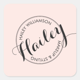 Logo für die Vintage Circle Briefmarke Makeup und  Quadratischer Aufkleber