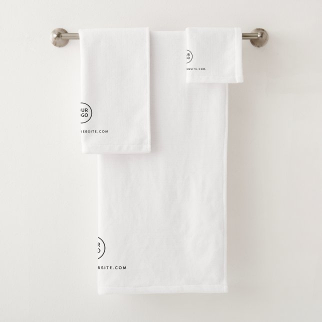 Logo für eine benutzerdefinierte Salonfirma weiß Badhandtuch Set (Insitu)