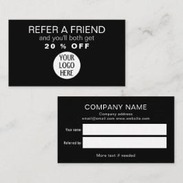 Logo für eine schwarze und weiße Firma Empfehlungskarte