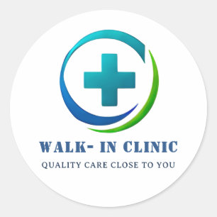 ➕ Logo für eine Walk-in-Klinik des Family Medical Runder Aufkleber