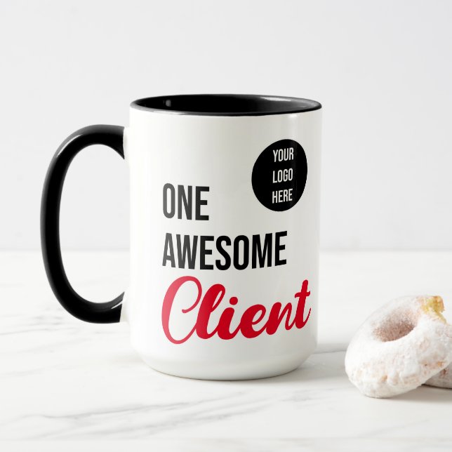 Logo für einen Phantastischen Kunden Tasse (Mit Donut)