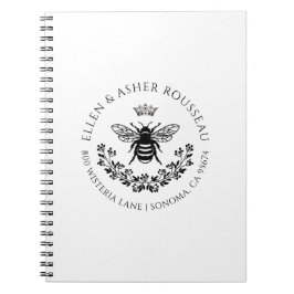 Logo für Elegant Bee Floral Newlyweds Notizblock