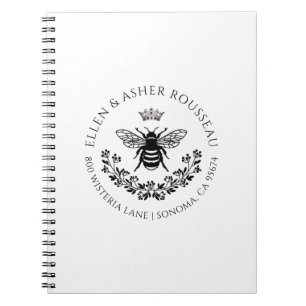 Logo für Elegant Bee Floral Newlyweds Notizblock
