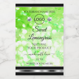 Logo für elegante Green Glitzer Product Labels Dia Lebensmitteletikett