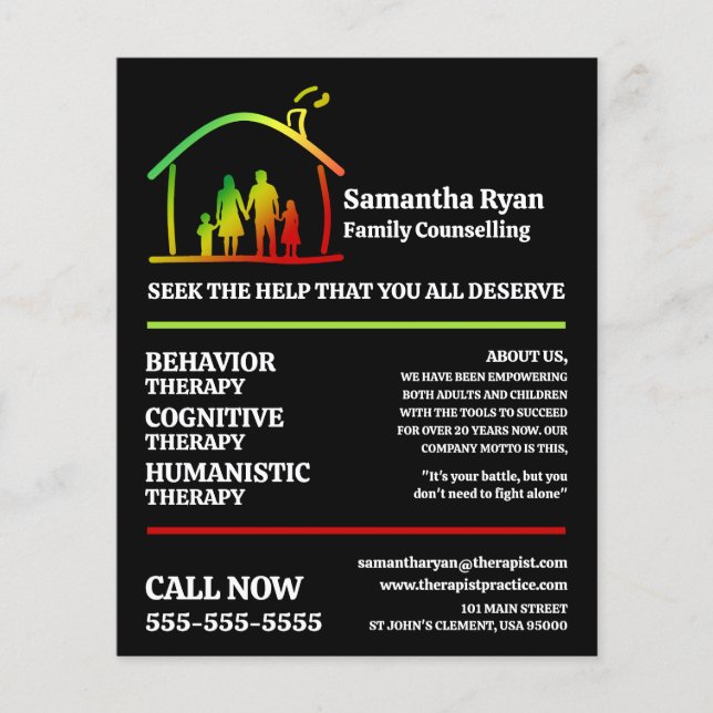Logo für Familientherapie, Psychotherapeut, Therap Flyer (Vorne)